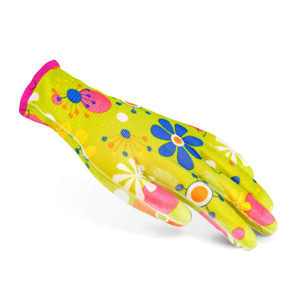 Afbeelding van Werkhandschoenen met bloemenpatroon 12 Stuks [11517XS] - 03 11517XS web