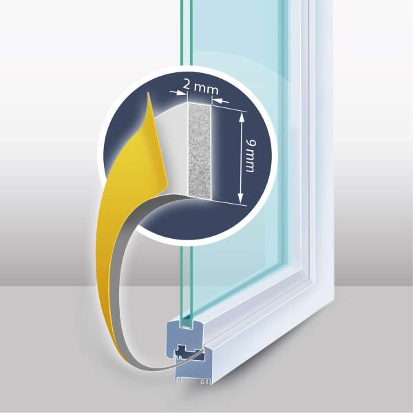 Afbeelding van Zelfklevende deur-/raamafdichting 1 Stuks [11596WH-9-100] - 03 11596WH 9 100 web