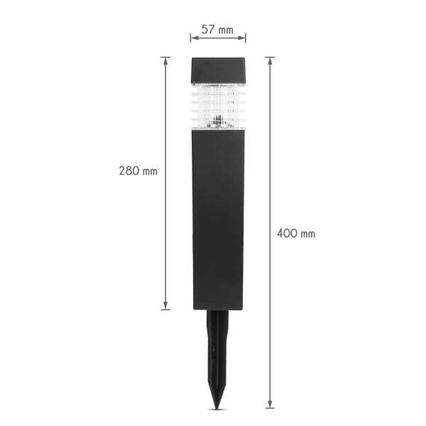 Afbeelding van Solarlamp - zwart, warm wit - 5,7 x 5,7 x 28 (+12) cm 1 Stuks [11715] - 03 11715 web