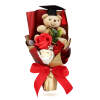 Afbeelding van Kunstplant decoratie - roos met teddybeer - 14 x 10,5 x 26 cm 1 Stuks [11974] - 03 11974 web