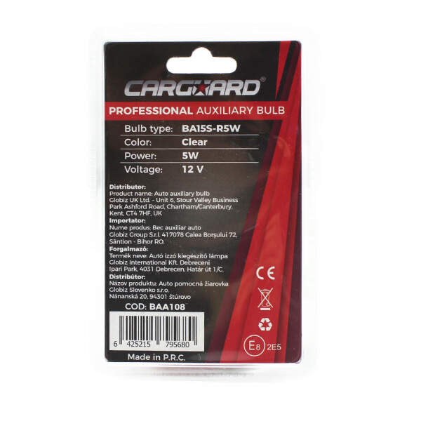 Afbeelding van Autolamp - BAA108 BA15S-R5W - 12V - 2 stuks / blister 1 Stuks [50807] - 03 50807 web