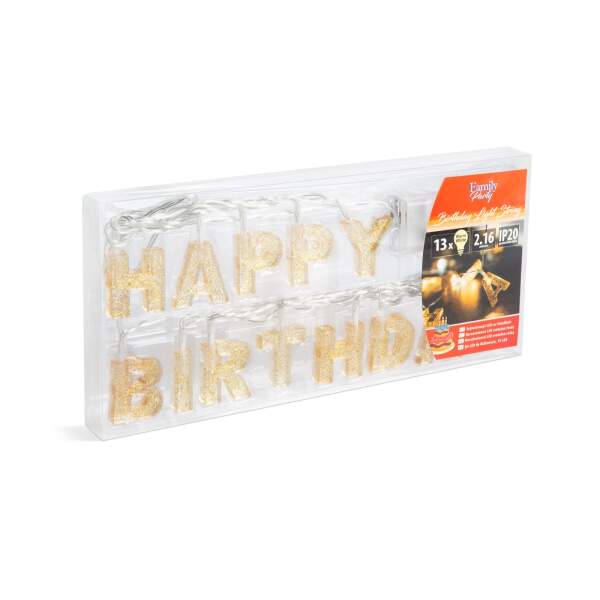 Afbeelding van Verjaardag LED-lichtsnoer - "Happy Birthday" - 13 LED's - 2 x AA - 2 m 1 Stuks [56529B] - 03