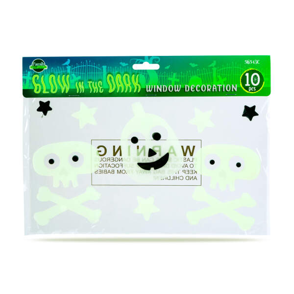 Afbeelding van Halloween fosforescerende raamdecoratie - schedel - 29 x 16 cm 1 Stuks [56543C] - 03 56543C web