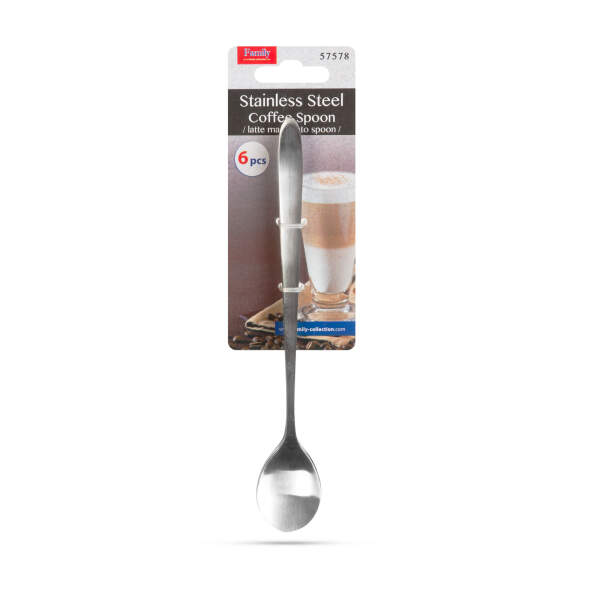 Afbeelding van Koffielepel / latte macchiato lepel van roestvrij staal - 186 x 30 mm - 6 stuks / verpakking 1 Stuks [57578]