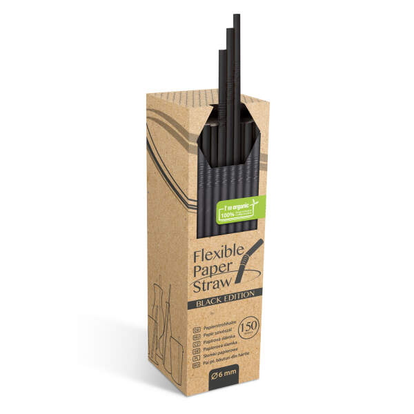 Afbeelding van Papieren rietjes - zwart 1 Stuks [57601A] - 03 57601A web