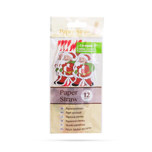 Afbeelding van Papieren rietje - Kerstmis - 197 x 6 mm - 12 stuks / verpakking 1 Stuks [57603D] - 03 57603D web