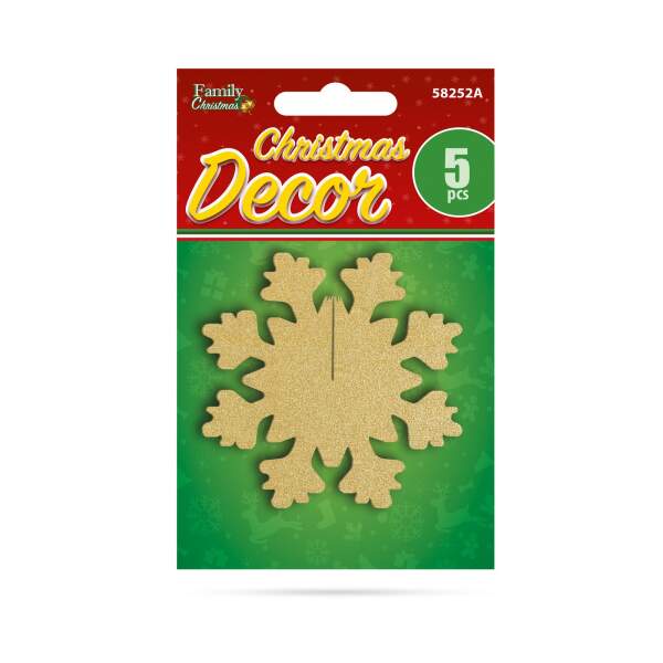 Afbeelding van Kersttafeldecoratie - ijskristal - goud - 7 x 7 cm - 5 stuks / verpakking 1 Stuks [58252B] - 03 58252B web