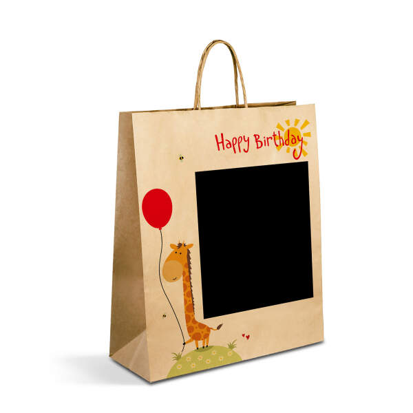 Afbeelding van Cadeauzakje - papier, "Craft" - 265 x 127 x 330 mm - 2 soorten / verpakking 12 Stuks [58313] - 03