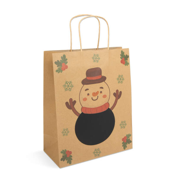 Afbeelding van Cadeauzakje - papier, "Craft" - 265 x 127 x 330 mm - 2 soorten / verpakking 12 Stuks [58316] - 03