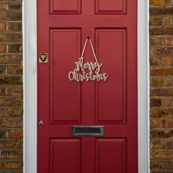 Afbeelding van Kerstdecoratie - label "Vrolijk Kerstfeest" - 20 x 12 cm - goud 1 Stuks [58541A] - 03 58541A web