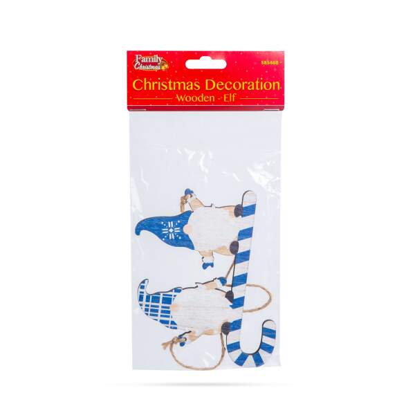 Afbeelding van Kerstdecoratie - Houten, blauwe elf - 15 cm 1 Stuks [58546B] - 03 58546B web