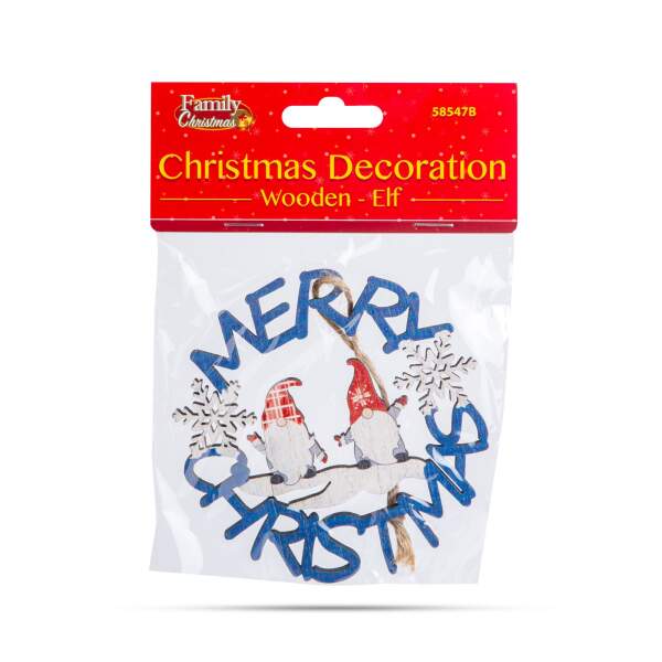Afbeelding van Kerstdecoratie - Houten, blauwe elf - 10 cm 1 Stuks [58547B] - 03 58547B web
