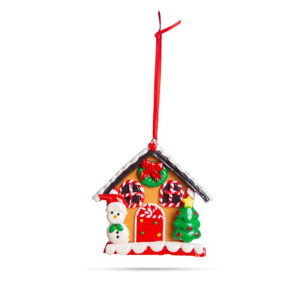 Afbeelding van Kerst magnetische decoratie - 2 in 1 - peperkoekenhuisje met sneeuwpop - 85 x 75 mm 1 Stuks [58553B] - 03