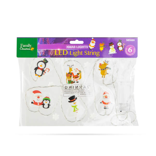 Afbeelding van Kerst LED lichtsnoer - gel raamsticker - 6 LED's - 2 x AA 1 Stuks [58568B] - 03 58568B web