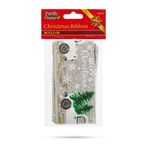 Afbeelding van Kerstlint - wit - 60 x 6,3 cm 1 Stuks [58584B] - 03 58584B web