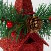 Afbeelding van Kerstglitterkerk met hanger - 16 x 6,5 cm - rood 1 Stuks [58677A] - 03 58677A web