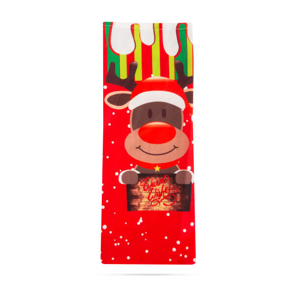 Afbeelding van Kerst drankfleshouder met lint - Rendier - polyester - 32 x 12,5 cm 1 Stuks [58727C] - 03 58727C web
