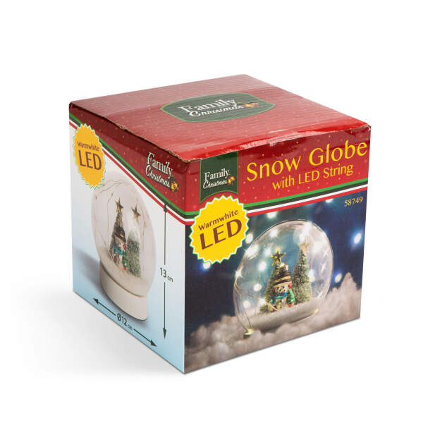 Afbeelding van Kerst LED sneeuwbal - sneeuwpop en dennenboom 1 Stuks [58749] - 03 58749 web