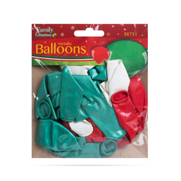 Afbeelding van Ballonnenset - roodgroen, metallic - 15 stuks / pak 1 Stuks [58751] - 03 58751 web