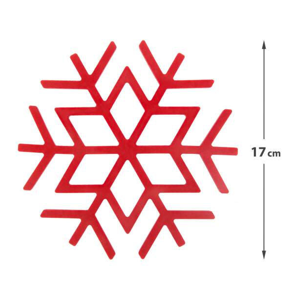 Afbeelding van Siliconen afwasmat - sneeuwvlok - rood - 17 cm 1 Stuks [58767] - 03 58767 web