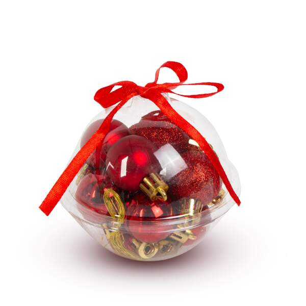 Afbeelding van Kerstboomdecoratieset - rood - 3 cm - 12 stuks / set 1 Stuks [58775C] - 03 58775C web