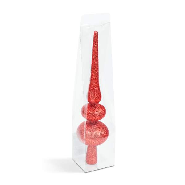 Afbeelding van Kerstboomtopversiering - rood, glitter - 30 x 7 cm 1 Stuks [58780C] - 03 58780C web