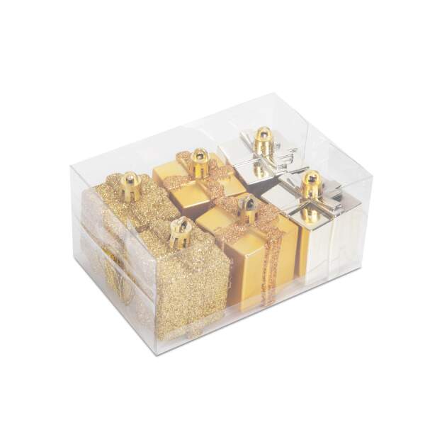 Afbeelding van Kerstboomdecoratieset - gouden geschenk - 4,5 cm cm - 6 stuks / set 1 Stuks [58781A] - 03 58781A web