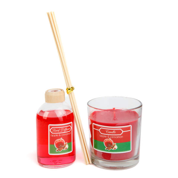 Afbeelding van Geurkaars en diffuserset - appel & kaneel - 120 g + 100 ml 1 Stuks [58800A] - 03 58800A web