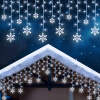 Afbeelding van LED-lichtgordijn - sneeuwvlok - 3 x 0,75 m - 224 koelwitte LED's - IP44 1 Stuks [58916] - 03 58916 web