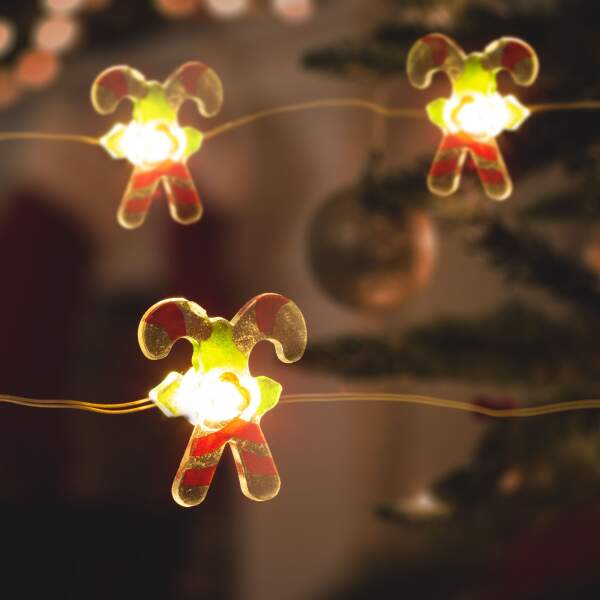 Afbeelding van LED lichtsnoer - zuurstok - 2,2 meter - 20 LED's - warm wit - 2 x AA 1 Stuks [58927] - 03 58927 web