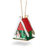 Afbeelding van Kerst LED decoratie huis - warm wit - hout - 2 soorten - 6,9 x 8,9 x 6 cm - 12 stuks / display 1 Stuks