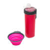 Afbeelding van Opvouwbare hondenbak met fles - roze 1 Stuks [60034A] - 03 60034A web