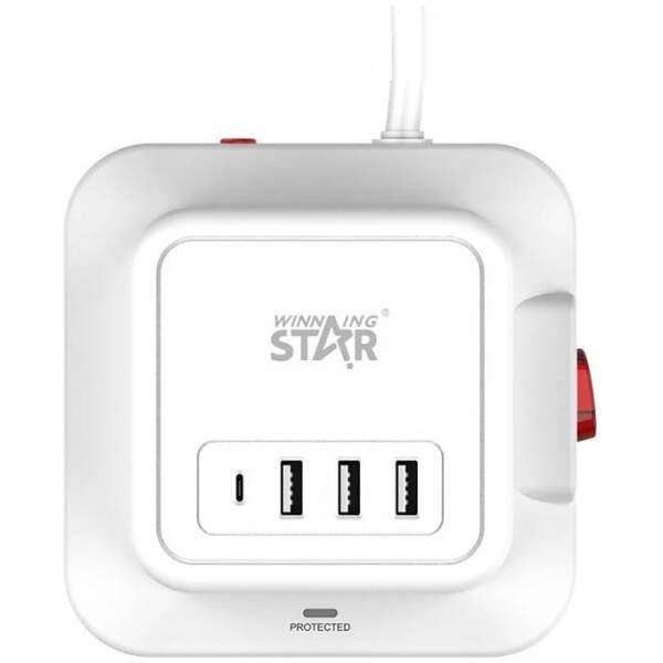 Afbeelding van WinningStar – Kubus stekkerdoos – 8 stopcontacten + 3 x USB + 1 x Type-C – 3 m 1 Stuks [DA01162] - 03