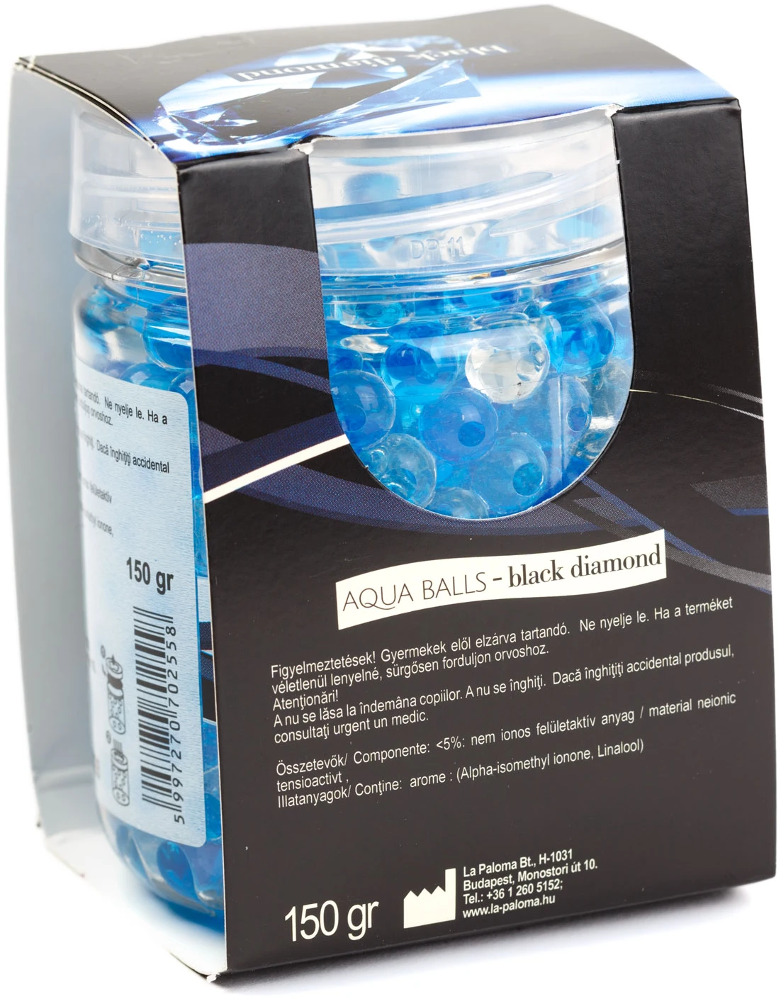 Afbeelding van Paloma Aqua Balls – Geurparels Zwarte Diamant – 150 g – Luchtverfrisser voor Kleine Ruimtes – Tot 4