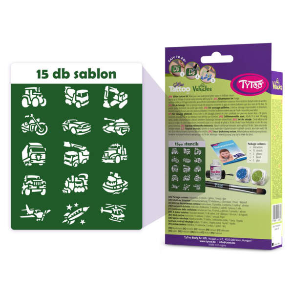 Afbeelding van Vehicles Glitter Tattoo Set 1 Stuks [TY50180] - 03 TY50180 web