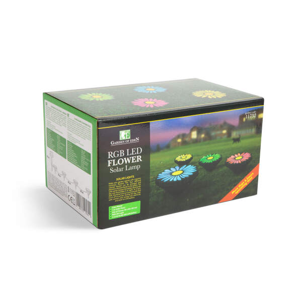 Afbeelding van LED-zonnelamp - bloemen - kleurrijk - zwart - kunststof - 360 cm 1 Stuks [11732] - 04 11732 web
