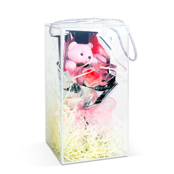 Afbeelding van Kunstplant decoratie - roos met teddybeer - 14 x 10,5 x 26 cm 1 Stuks [11973] - 04 11973 web