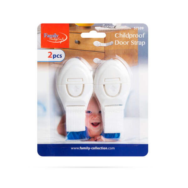 Afbeelding van Kindveilige deurband - 21 cm - zelfklevend - wit - 2 stuks / verpakking 1 Stuks [57339] - 04 57339 web