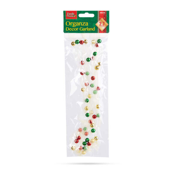 Afbeelding van Kerst organza slinger - 2,7 m - 10 mm - veelkleurig 1 Stuks [58615C] - 04 58615C web