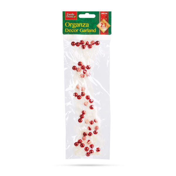 Afbeelding van Kerst organza slinger - 2,7 m - 10 mm - rood 1 Stuks [58615A] - 04 58615 web