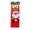 Afbeelding van Kerst drankfleshouder met lint - Kerstman - polyester - 32 x 12,5 cm 1 Stuks [58727A] - 04 58727A web