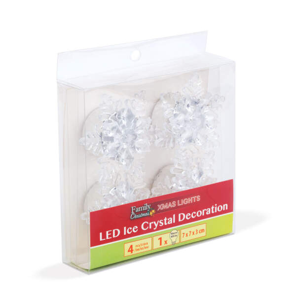 Afbeelding van LED-ijskristaldecoratie - op batterijen - 4 stuks / verpakking 1 Stuks [58974] - 04 58974 web