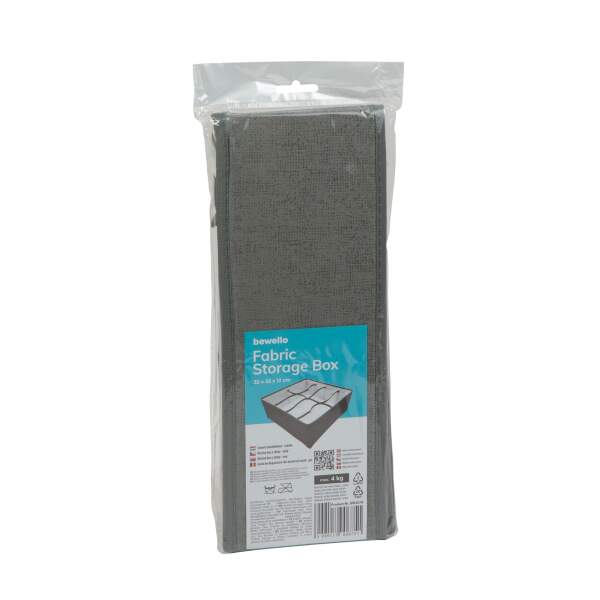 Afbeelding van Stoffen opbergdoos - 32 x 32 x 12 cm - 8 vakken - grijs 1 Stuks [BW2078] - 04 BW2078 web