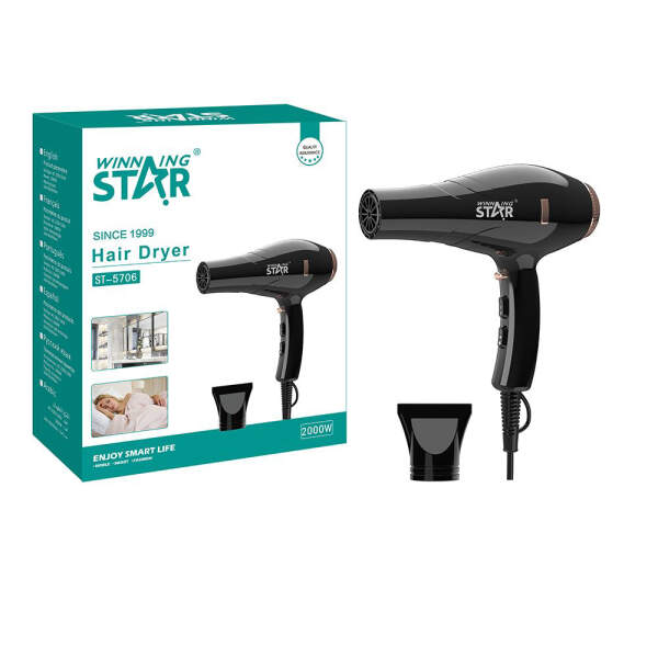 Afbeelding van WinningStar - Haardroger - 2000W - Zwart 1 Stuks [DA00445] - 04 DA00445 web