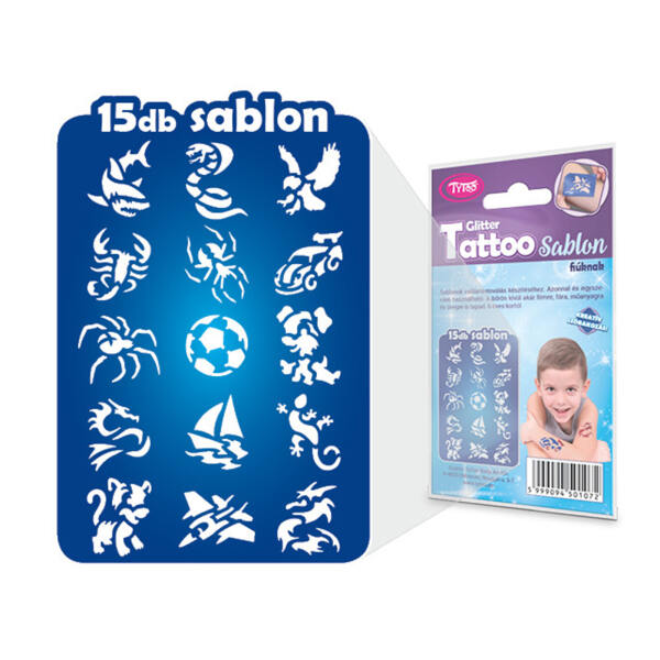 Afbeelding van Sjabloonset voor Jongens – 15 Stuks voor Glittertattoos en Schmink 1 Stuks [TY50107] - 04 TY50107 web