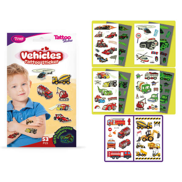 Afbeelding van Vehicle tattoo sticker set - 53 pcs / package 1 Stuks [TY50272] - 04 TY50272 web