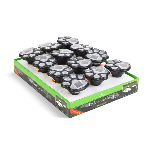 Afbeelding van LED-zonnelamp - hondenpootafdruk, staand - kunststof - zwart 1 Stuks [11255B] - 05 11255B web