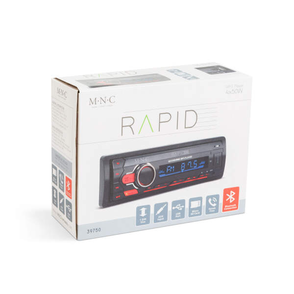 Afbeelding van Autoradio "Rapid" - 1 DIN - 4 x 50 W - BT - MP3 - AUX - SD - USB 1 Stuks [39750] - 05 39750 web
