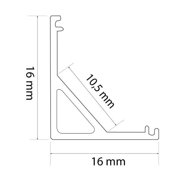 Afbeelding van Aluminium profielrail voor LED 1 Stuks [41012A1] - 05 41012A1 web