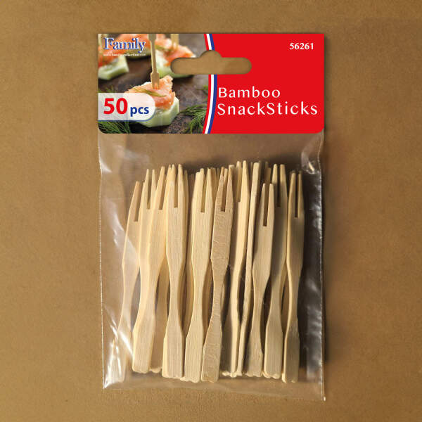 Afbeelding van Bamboe snackstokjes - 9 cm - 50 stuks / verpakking 1 Stuks [56261] - 05 56261 web